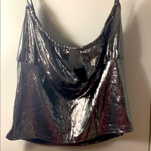 DeliasShort black metallic tank dollskill 2X